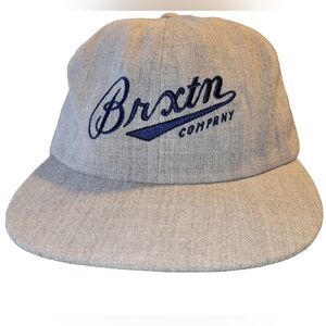 Brixton Fenway Heather Gray Hat With Leather Strapback Script Writing O/S